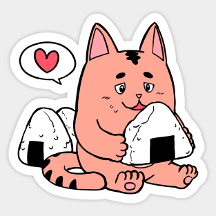 Myaosuke eating onigiri Sticker